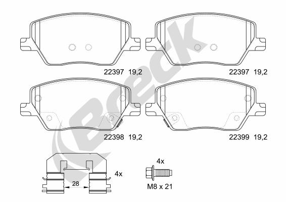 Set placute frana,frana disc 22397 00 701 00 BRECK